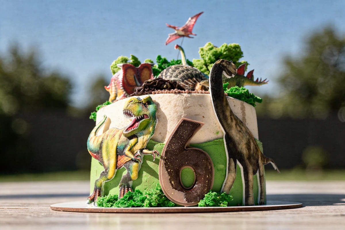 Illustrasjon til artikkelen Dinosaurbursdag 2026: Komplett guide til en brølende morsom fest, pynt og tekst